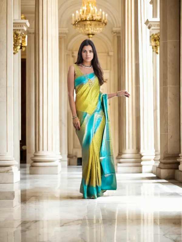 Multicolor_Woven_Kanjivaram_Silk_Saree_with_Saree_Cover
