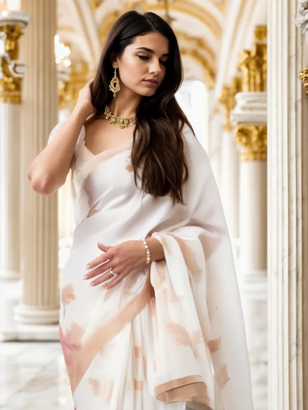 Staring_White_Soft_Silk_Saree_With_Breathtaking_Blouse_Piece