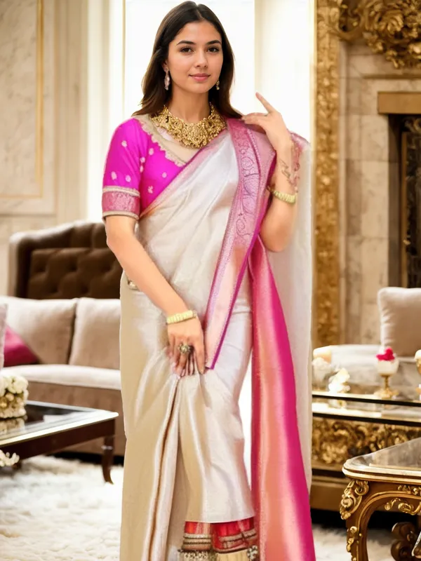 Cream_Woven_Kanjivaram_Silk_Saree_with_Saree_Cover