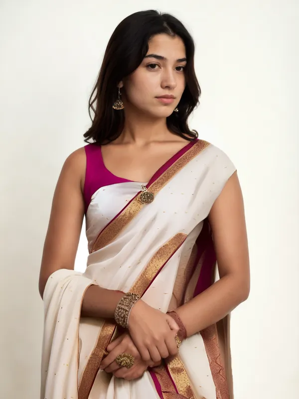 White_Woven_Kanjivaram_Silk_Saree_with_Saree_Cover