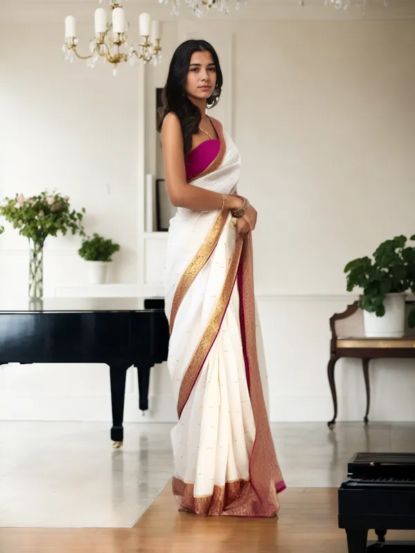White_Woven_Kanjivaram_Silk_Saree_with_Saree_Cover
