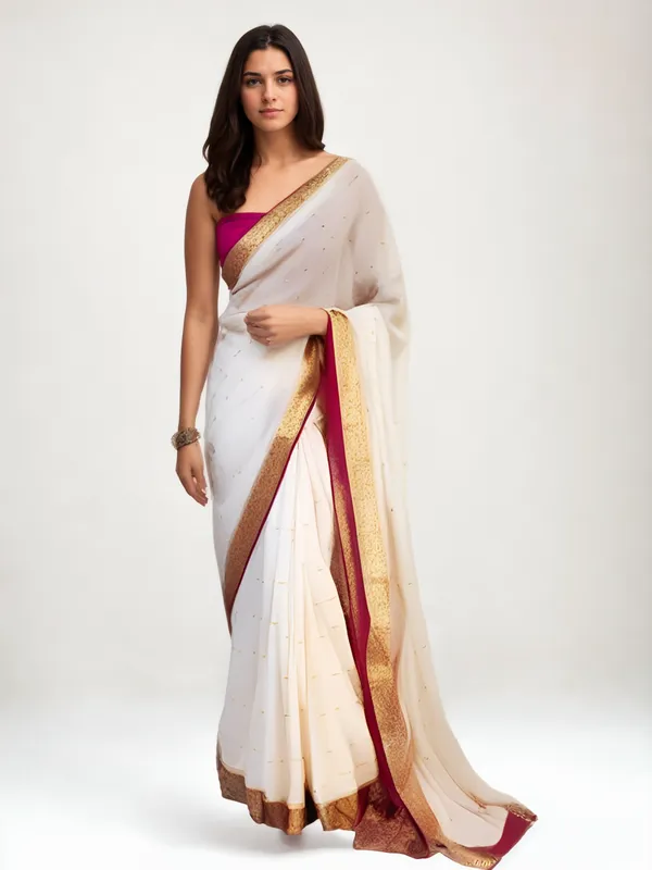 White_Woven_Kanjivaram_Silk_Saree_with_Saree_Cover