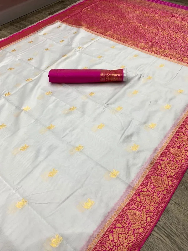 White_Woven_Kanjivaram_Silk_Saree_with_Saree_Cover