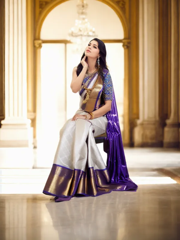 Grey_Woven_Kanjivaram_Silk_Saree_with_Saree_Cover