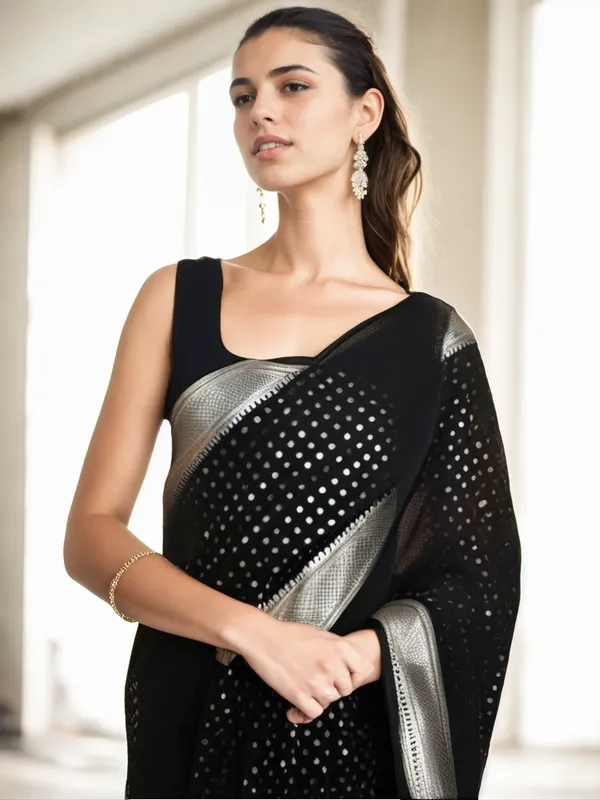 Black_Woven_Kanjivaram_Silk_Saree_with_Saree_Cover