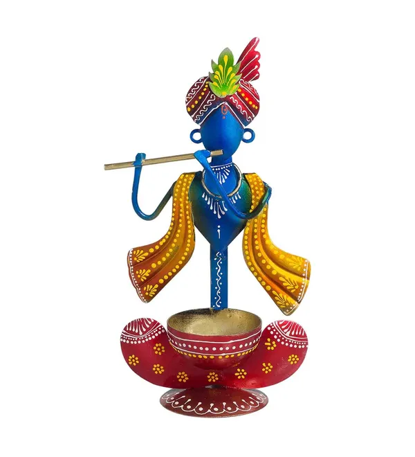 Metal_krishna_Showpiece_Tea_Light_Holder
