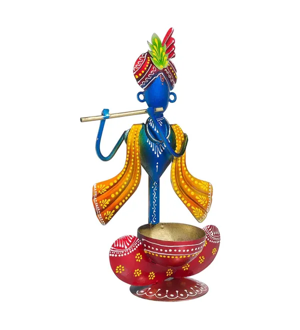 Metal_krishna_Showpiece_Tea_Light_Holder