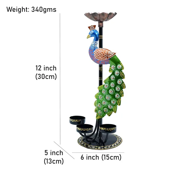 Metal_peacock_T_light_candle_holder