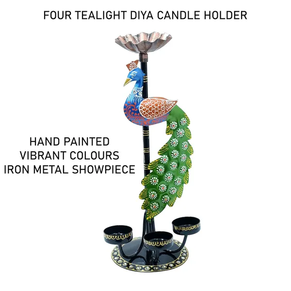 Metal_peacock_T_light_candle_holder