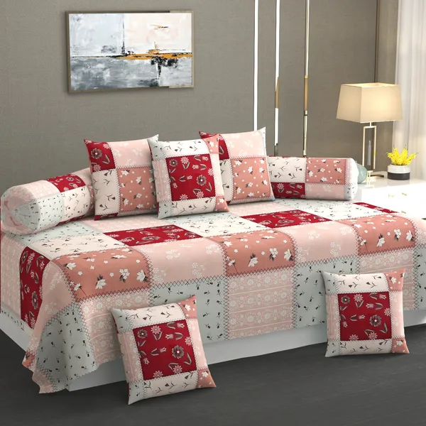 Diwan_Set_Covers_Cotton_8_Pieces_Pure_Cotton_Designer_Printed_Standard_Diwan_Set_(1_Single_Bedsheet,_2_Bolster_Covers,_5_Cushion_Covers)_Pink