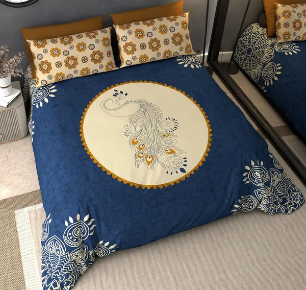 Blue_Pure_Cotton_Bedsheet_Two_Pillow_Covers_Included_90*100_inch