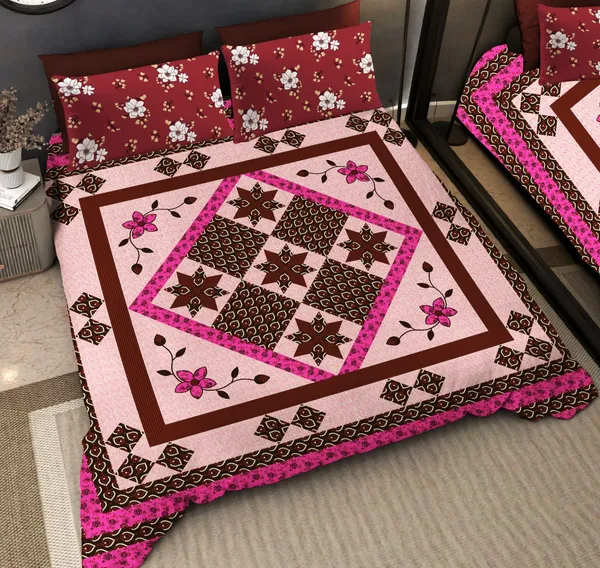 Multicolour_Pure_Cotton_Bedsheet_Two_Pillow_Covers_Included_90*100_inch