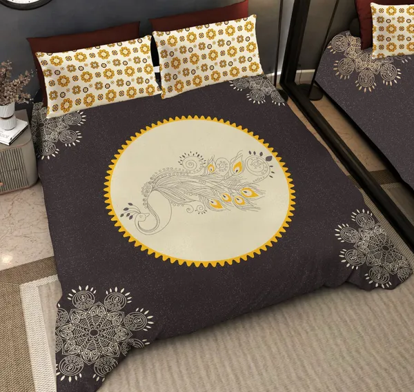 Black_Pure_Cotton_Bedsheet_Two_Pillow_Covers_Included_90*100_inch