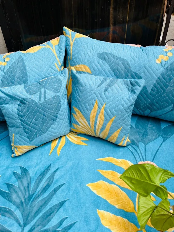 SKY_BLUE_Pure_Cotton_Bedsheet_Two_Pillow_Covers_Included