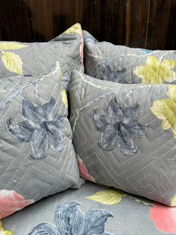 GREY_Pure_Cotton_Bedsheet_Two_Pillow_Covers_Included
