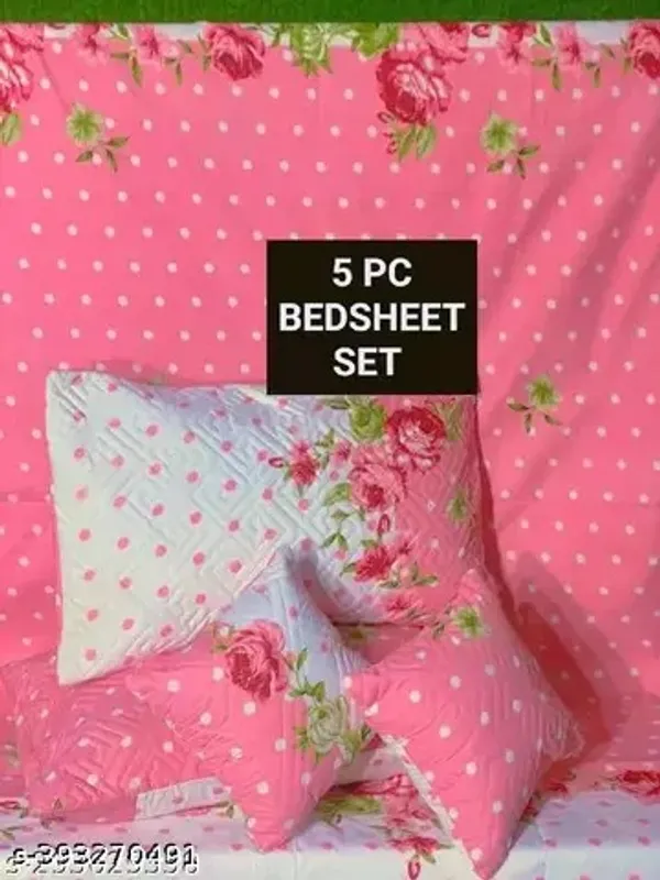 PINK_Pure_Cotton_Bedsheet_Two_Pillow_Covers_Included