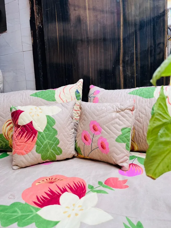 BROWN_Pure_Cotton_Bedsheet_Two_Pillow_Covers_Included