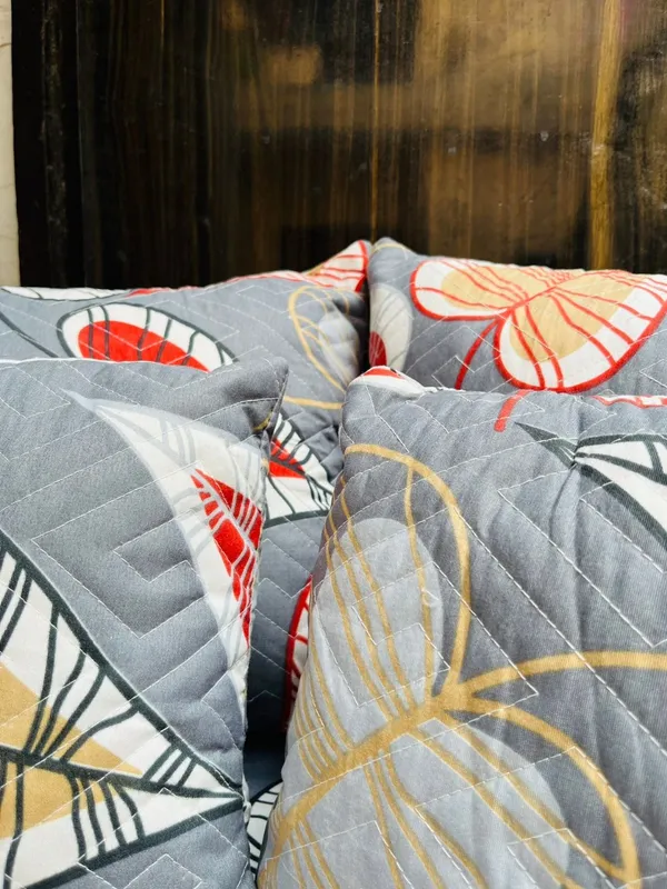 GREY_Pure_Cotton_Bedsheet_Two_Pillow_Covers_Included