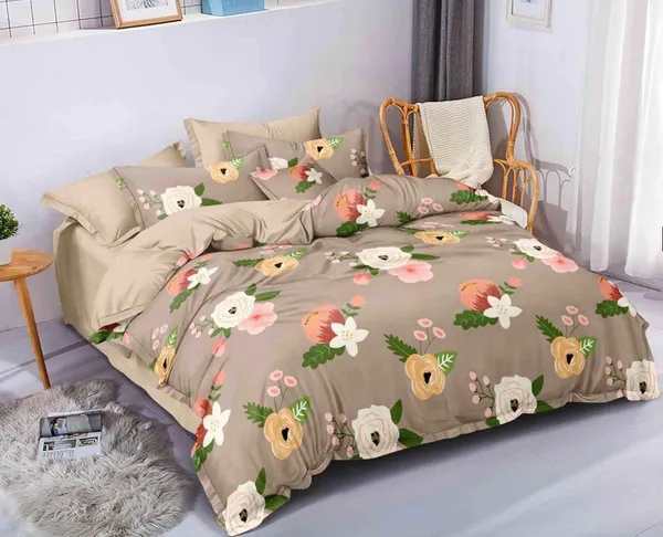 BROWN_Pure_Cotton_Bedsheet_Two_Pillow_Covers_Included