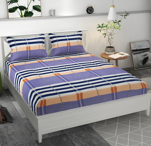 PURPLE_Pure_Cotton_Bedsheet_Two_Pillow_Covers_Included_108X108