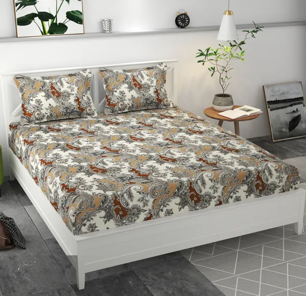 WHITE_Pure_Cotton_Bedsheet_Two_Pillow_Covers_Included_108X108