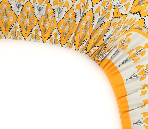YELLOW_Pure_Cotton_Bedsheet_Two_Pillow_Covers_Included_108X108