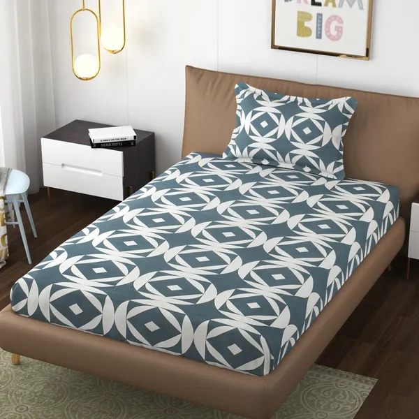 GREY_Pure_Cotton_Bedsheet_Two_Pillow_Covers_Included_60X90