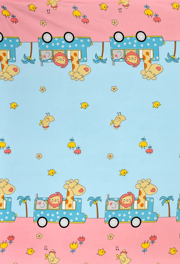 BLUE,PINK_Pure_Cotton_Bedsheet_Two_Pillow_Covers_Included_60X90