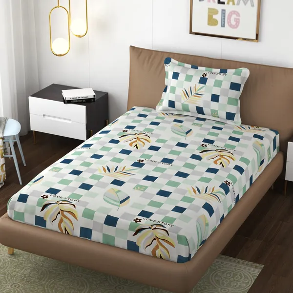 GREY_Pure_Cotton_Bedsheet_One_Pillow_Covers_Included_60X90