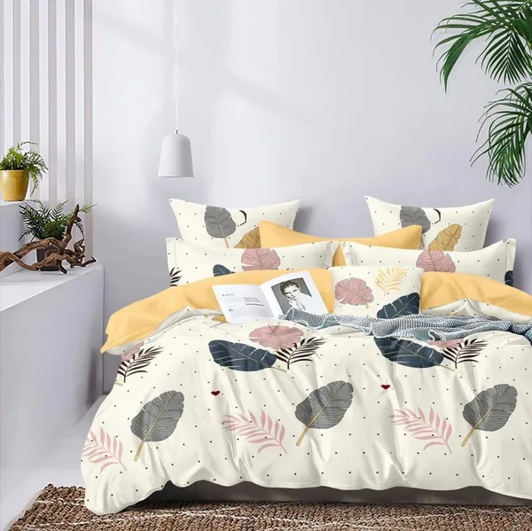 CREAM_Pure_Cotton_Bedsheet_Two_Pillow_Covers_Included