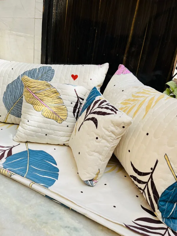 CREAM_Pure_Cotton_Bedsheet_Two_Pillow_Covers_Included