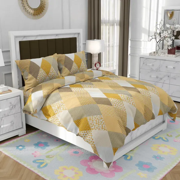 BROWN_Pure_Cotton_Bedsheet_Two_Pillow_Covers_Included_90X100_inches
