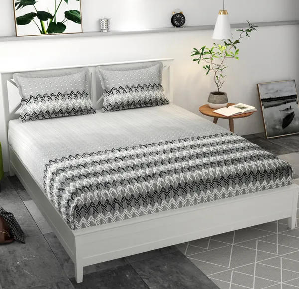 BLUE_Pure_Cotton_Bedsheet_Two_Pillow_Covers_Included_90X100_inches