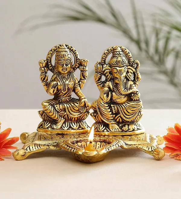 Metal_Laxmi_Ganesh_Statue/Murti_for_Pooja_Room_&_Home_Office_D???cor,_Laxmi_Ganesha_Diya_Idol_for_Diwali_Gift