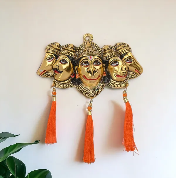 Metal_Panchmukhi_Hanuman_Ji_Murti_for_Door_Entrance_Statue_Wall_Hanging_Showpiece_with_Silk_Latakan_in_Gold_Finish