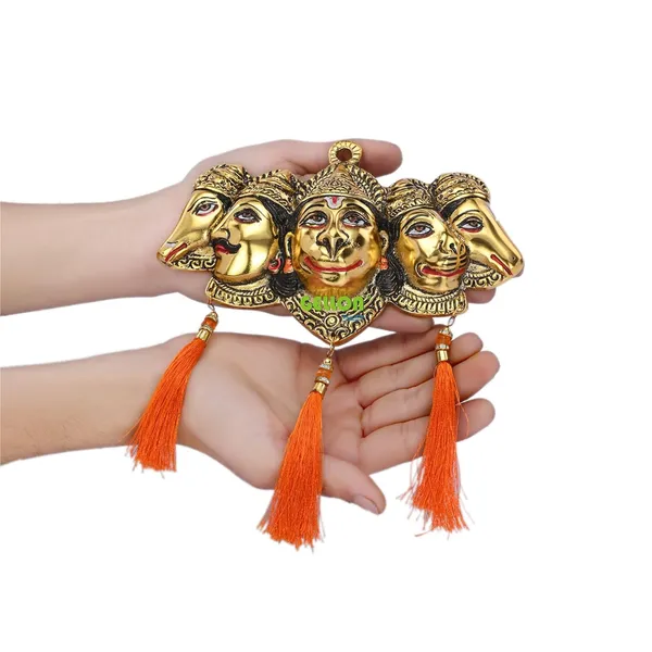 Metal_Panchmukhi_Hanuman_Ji_Murti_for_Door_Entrance_Statue_Wall_Hanging_Showpiece_with_Silk_Latakan_in_Gold_Finish