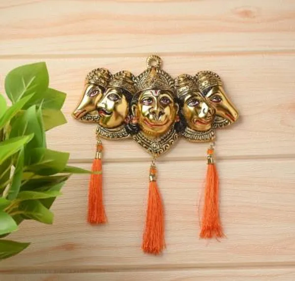 Metal_Panchmukhi_Hanuman_Ji_Murti_for_Door_Entrance_Statue_Wall_Hanging_Showpiece_with_Silk_Latakan_in_Gold_Finish