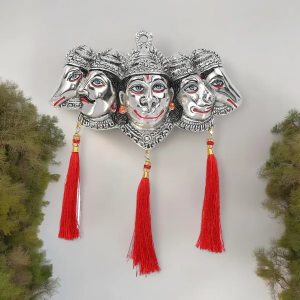 Metal_Panchmukhi_Hanuman_Ji_Murti_for_Door_Entrance_Statue_Wall_Hanging_Showpiece_with_Silk_Latakan_in_Gold_Finish_(Silver)