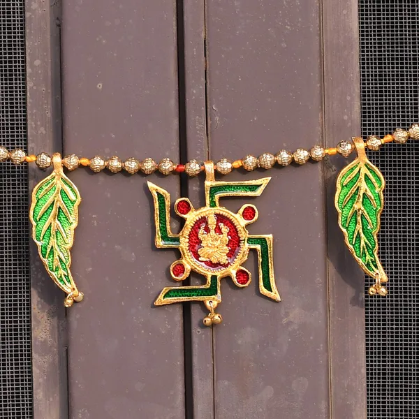 Swastik_Shubh_Labh_Metal_Toran_for_Diwali/Toran_for_Door/toran_for_Pooja_Room_Mandir/Main_Door_Room/Diwali_Decoration_Items_for_Home_(Size_38_x_3.5_Inch)