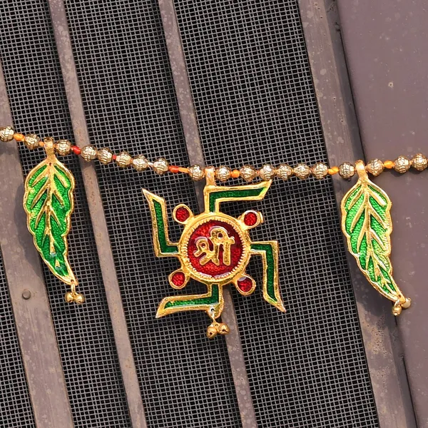Swastik_Shubh_Labh_Metal_Toran_for_Diwali/Toran_for_Door/toran_for_Pooja_Room_Mandir/Main_Door_Room/Diwali_Decoration_Items_for_Home_(Size_38_x_3.5_Inch)