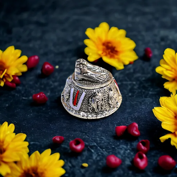 Venkateswara_Swami_Tirupati_Balaji_Vishnu_Charan_Paduka_Silver_Plated_shank_chakar_tilak_Namah_for_home_/_Car_Dashboard