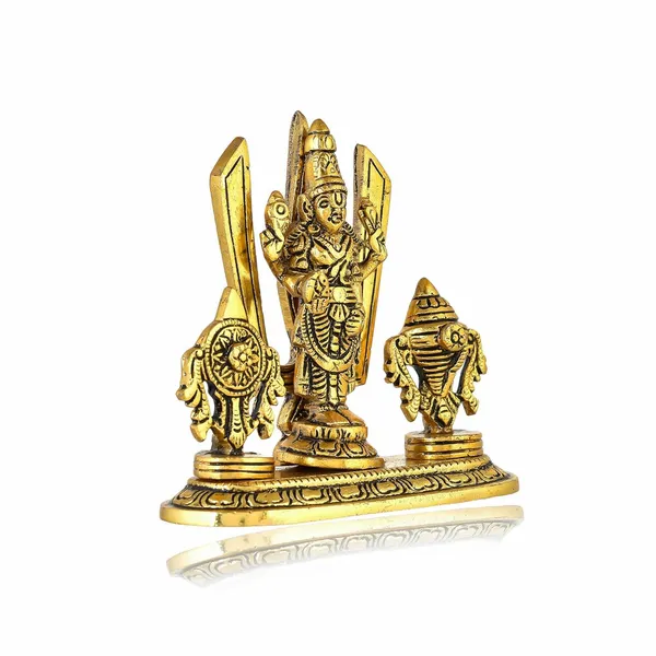 KridayKraft_Lord_Tirupati_Balaji_Venkateswara_Swami_with_Shank_chakar_Tilak_Namah_Gold_Plating_Antique_Decorative
