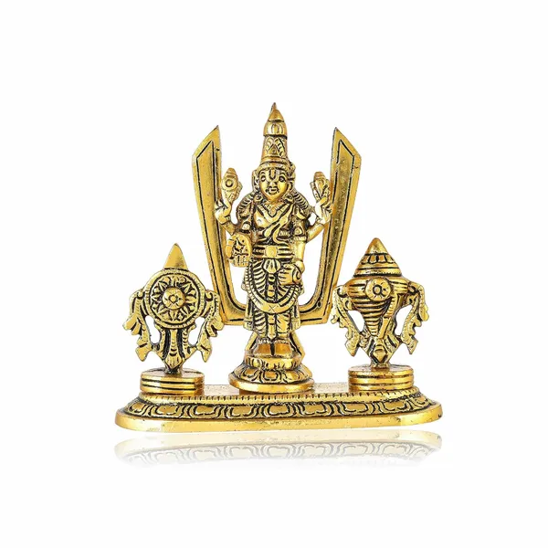KridayKraft_Lord_Tirupati_Balaji_Venkateswara_Swami_with_Shank_chakar_Tilak_Namah_Gold_Plating_Antique_Decorative