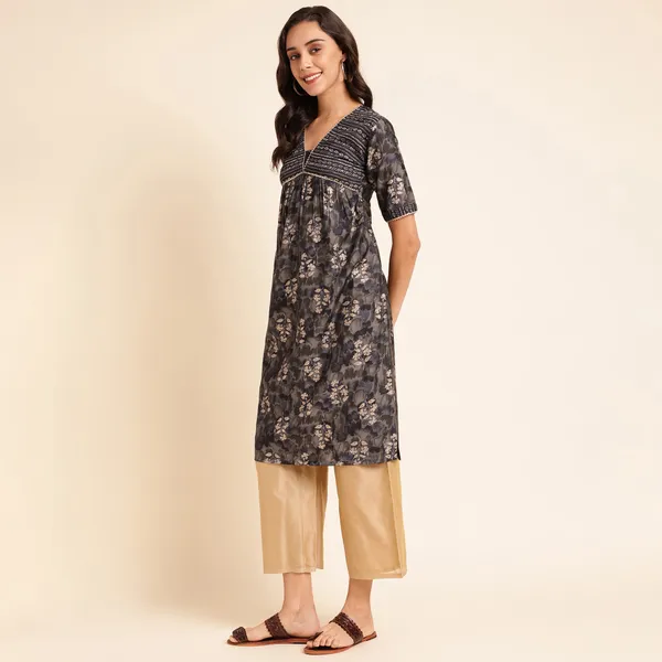 Rekha_Maniyar_Presenting_Girls_And_Women's_New_Design_Kurti_Chanderi_Silk_With_Fancy_Printed
