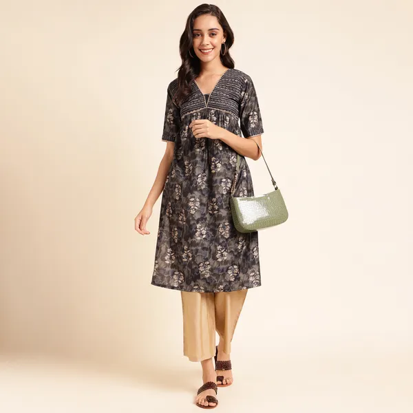 Rekha_Maniyar_Presenting_Girls_And_Women's_New_Design_Kurti_Chanderi_Silk_With_Fancy_Printed