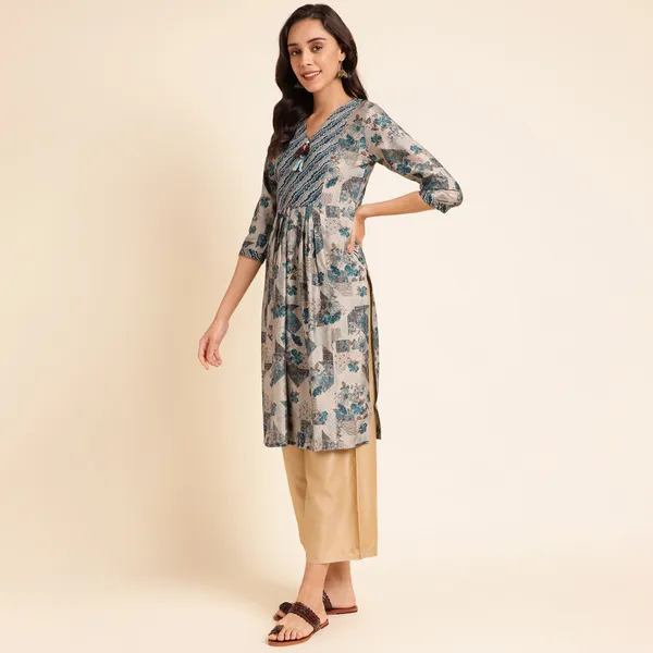 Rekha_Maniyar_Presenting_Girls_And_Women's_New_Design_Kurti_Chanderi_Silk_With_Fancy_Printed