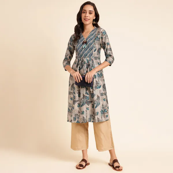 Rekha_Maniyar_Presenting_Girls_And_Women's_New_Design_Kurti_Chanderi_Silk_With_Fancy_Printed
