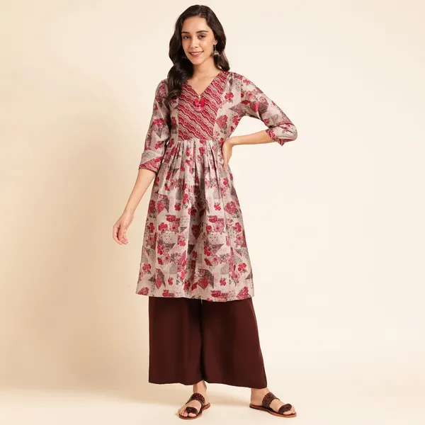 Rekha_Maniyar_Presenting_Girls_And_Women's_New_Design_Kurti_Chanderi_Silk_With_Fancy_Printed