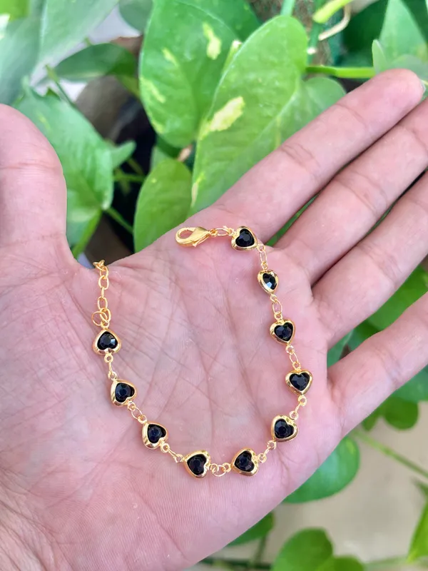 Heart_Black_chain_Bracelate