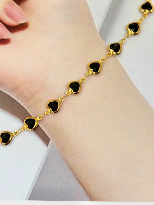 Heart_Black_chain_Bracelate
